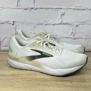 Brooks Ghost 16 White Running Shoes Men's Size 12 Sneakers Gray Pelican Oyster